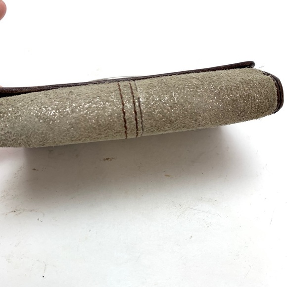 FOSSIL Genuine Leather Wallet Tri-Fold Suede Cards - Picture 3 of 16